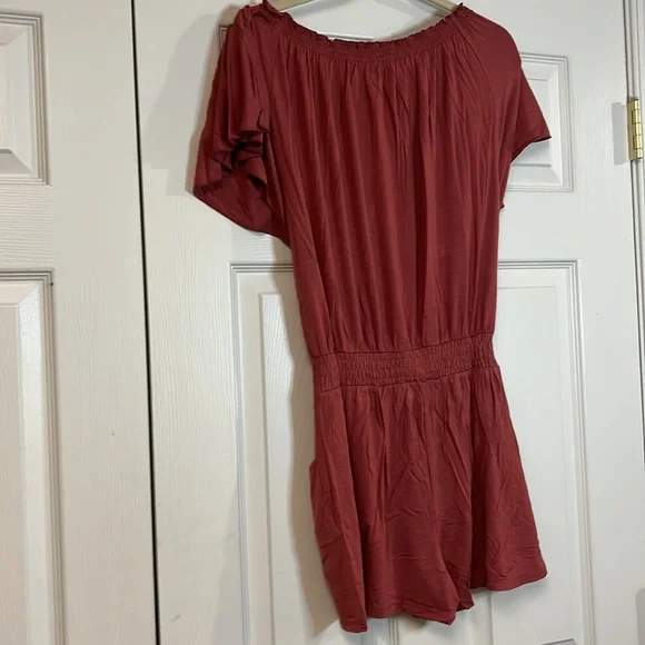 NWT Venus Lascana romper shorts swimsuit cover up off the shoulder light red 8 - Picture 7 of 9